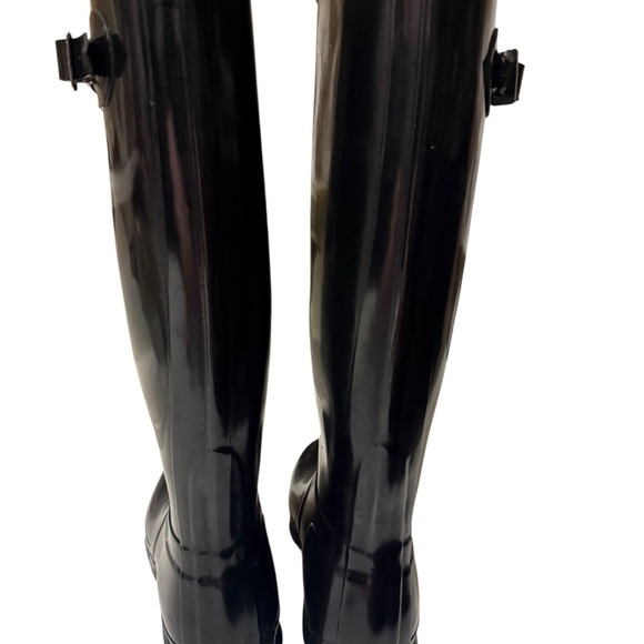 Hunter women Glossy Black tall Rain Boots in new condition - Picture 3 of 14